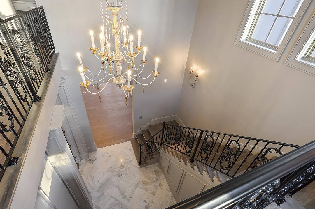 Overhead view of traditional stair